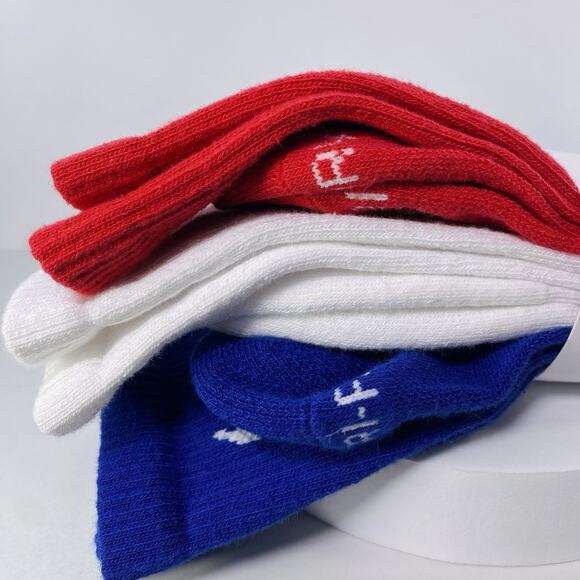 Nike Everyday Plus Dri-FIT Crew Socks 3 Pairs Red White Blue Large Sizes 8-13 - Picture 4 of 11